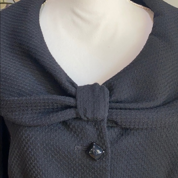 Tahari Wool Textured Bow Closure Blazer Black 8 - Picture 3 of 10